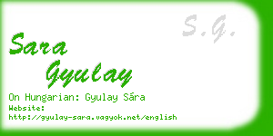 sara gyulay business card
