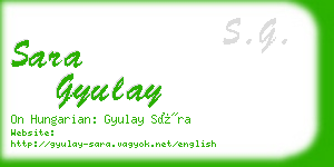 sara gyulay business card